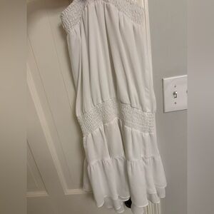 White slouchy mini dress